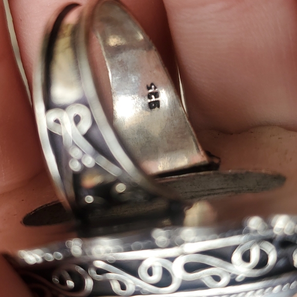 New Oversized Fluorite 925 Silver Ring. - Picture 12 of 16